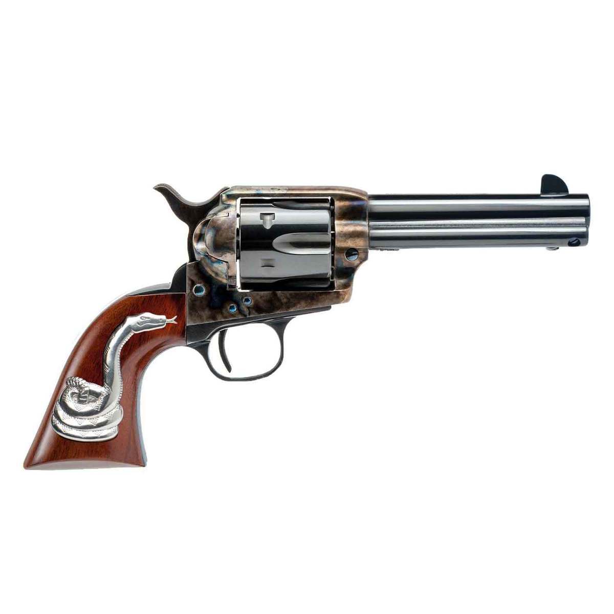 Cimarron Firearms Man With No Name 45 (Long) Colt 4.75in Blued Revolver - 6 Rounds Cimarron Firearms Man With No Name 45 (Long) Colt 4.75in Blued Revolver - 6 Rounds