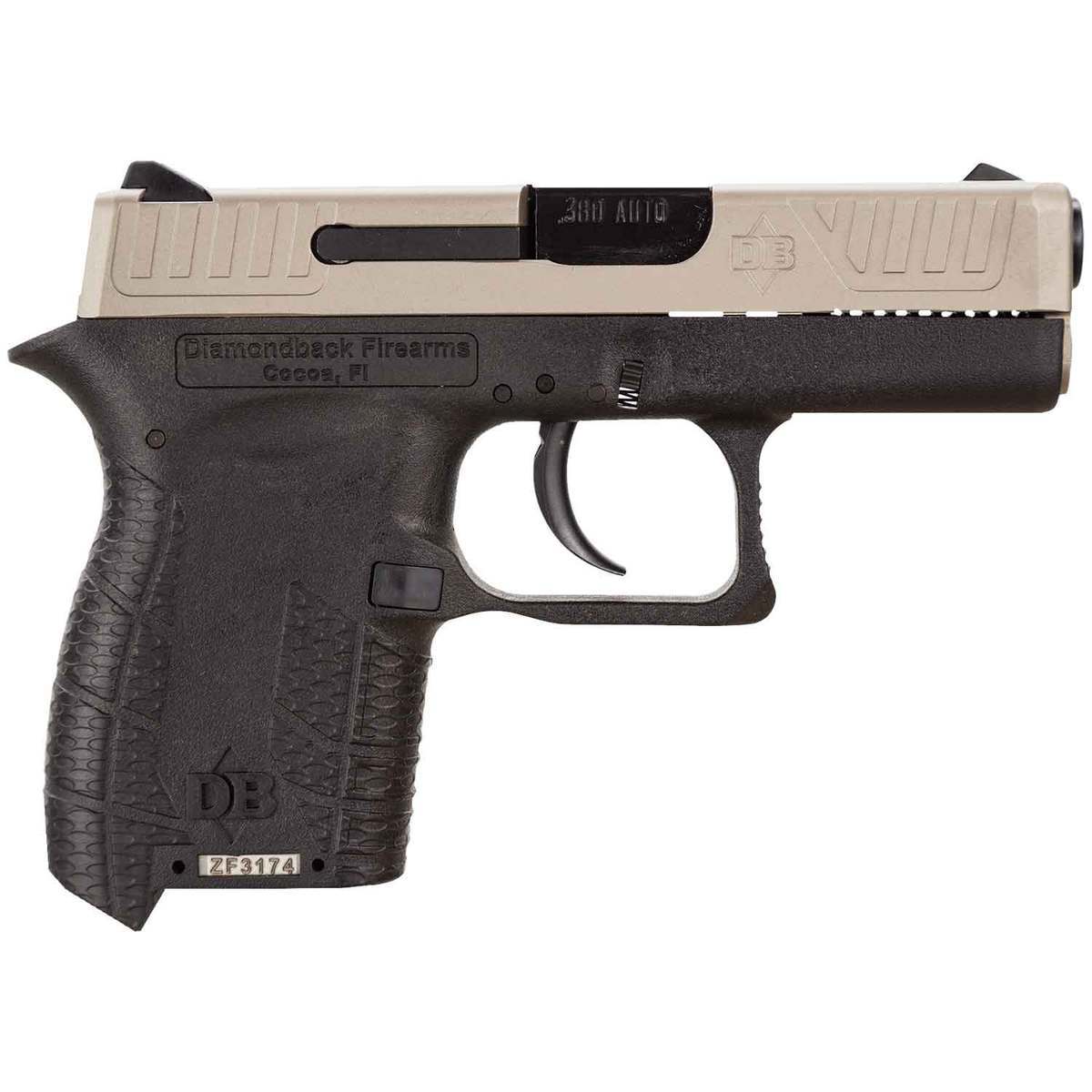 Diamondback DB380 380 Auto (ACP) 2.8in Black & EXO Nickel Boron Pistol - 6+1 Rounds Diamondback DB380 380 Auto (ACP) 2.8in Black & EXO Nickel Boron Pistol - 6+1 Rounds
