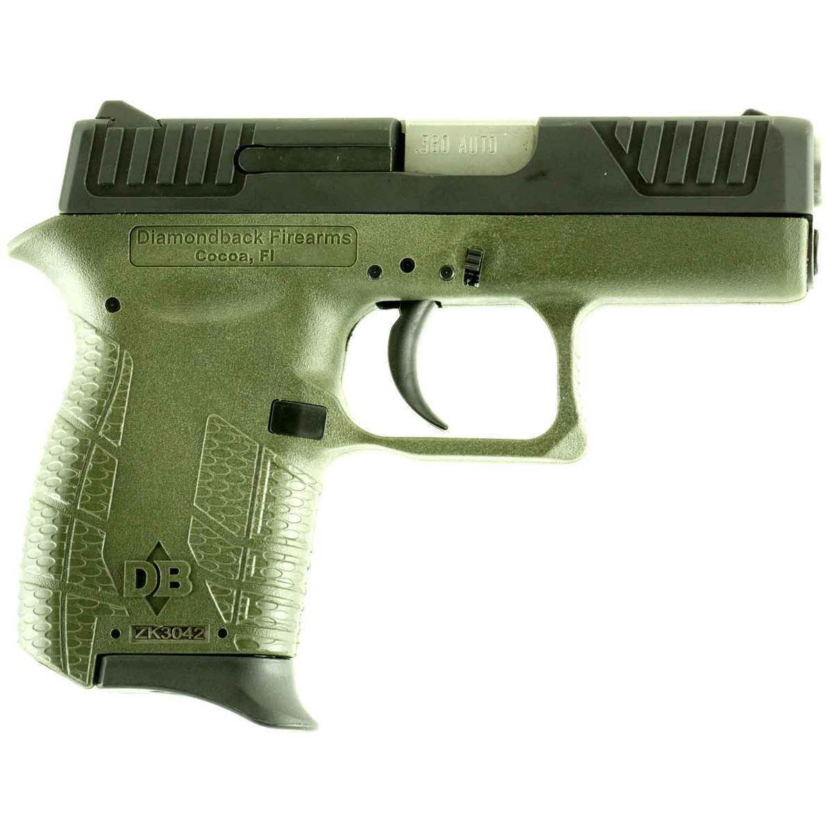 Diamondback DB380 380 Auto (ACP) 2.8in OD Green & Black Pistol - 6+1 Rounds Diamondback DB380 380 Auto (ACP) 2.8in OD Green & Black Pistol - 6+1 Rounds