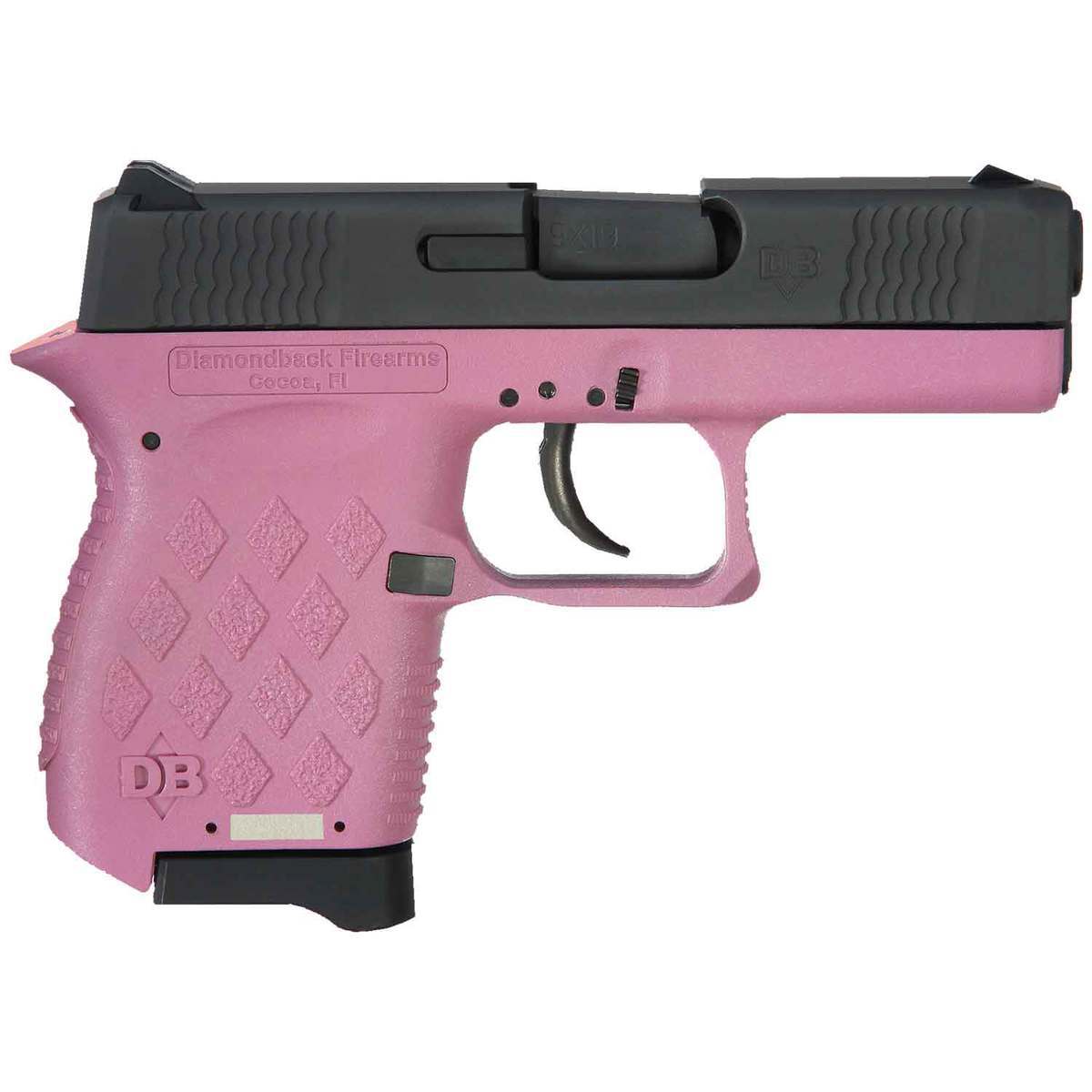 Diamondback DB9 9mm Luger 3in Black/Pink Cerakote Pistol - 6+1 Rounds Diamondback DB9 9mm Luger 3in Black/Pink Cerakote Pistol - 6+1 Rounds