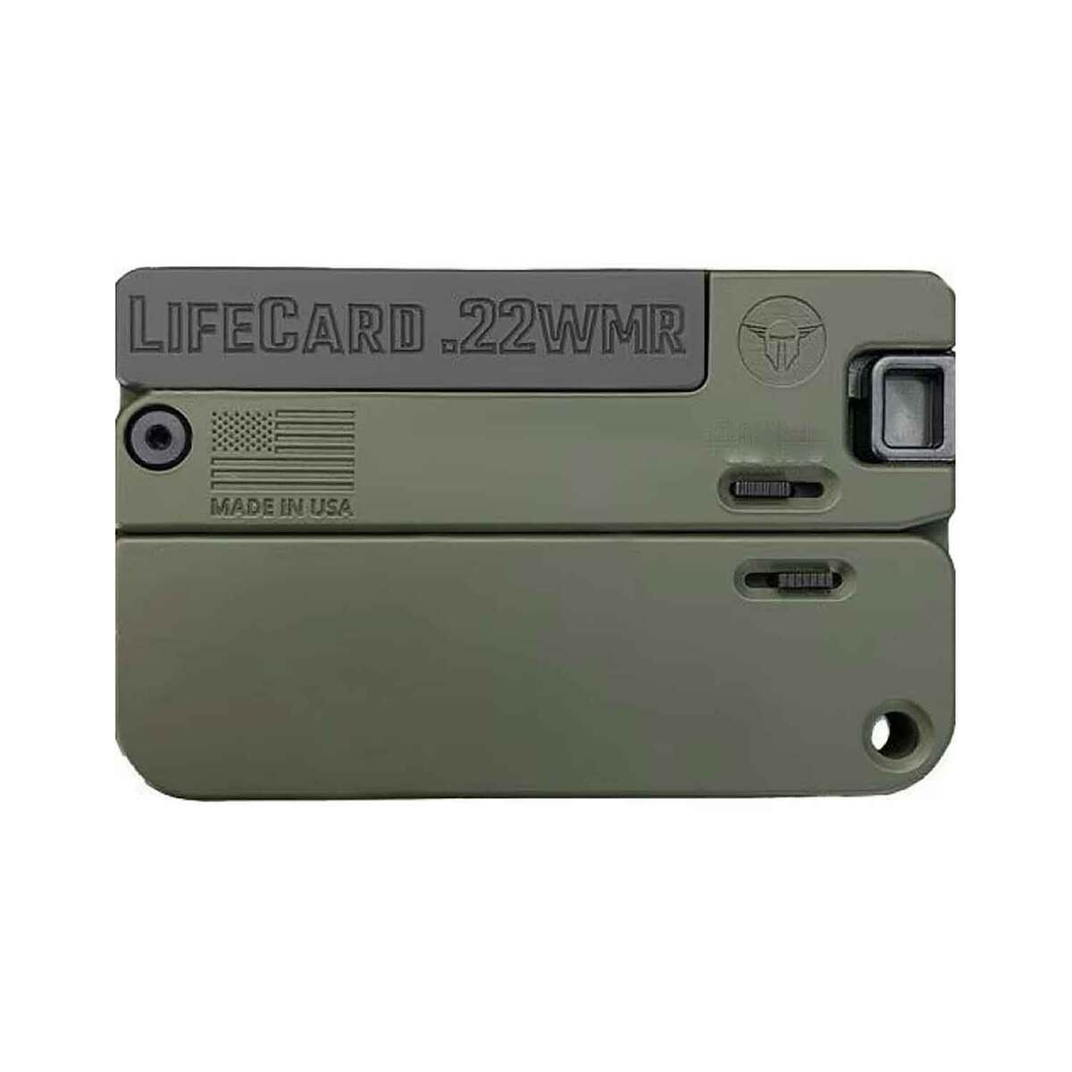 Trailblazer LifeCard 22 WMR (22 Mag) 2.5in OD Green Break Action Pistol - 1 Round Trailblazer LifeCard 22 WMR (22 Mag) 2.5in OD Green Break Action Pistol - 1 Round