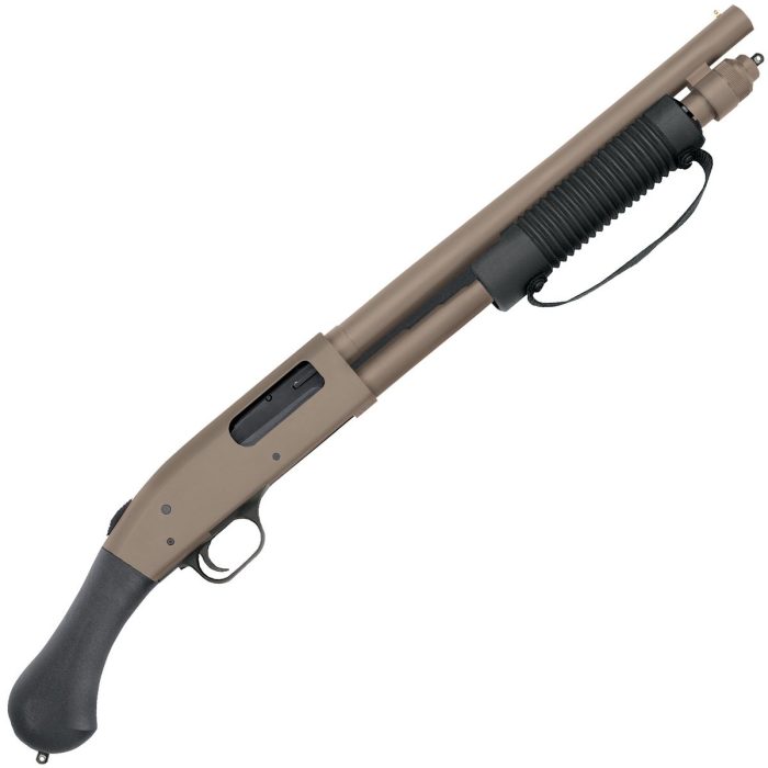 Mossberg 590 Shockwave 12 Gauge 3in FDE Cerakote Pump Firearm - 14.38in