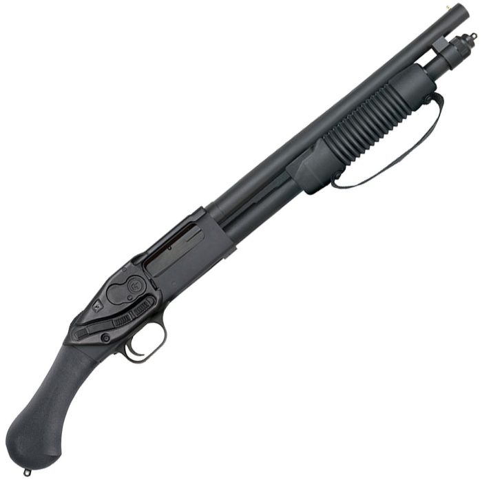 Mossberg 590 Shockwave Laser 20 Gauge 3in Saddle Black Pump Action Firearm - 14.38in