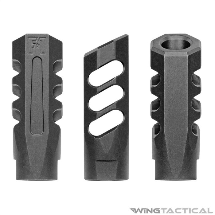 F1 Firearms 5.56 Angle Faced Compensating Black Nitride Muzz