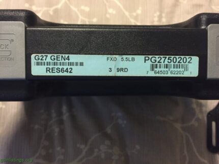 Glock G27 G4 .40 S&W Subcompact Pistol – PG2750201 - .40