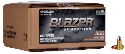 CCI Ammunition Blazer Loose Bulk Ammo Brass 9mm 115-Grain...