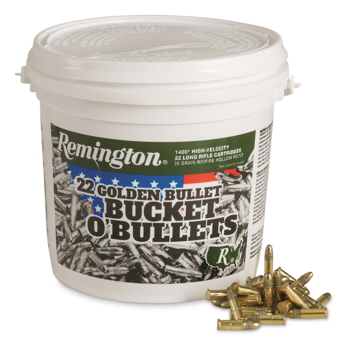 Remington Golden Bullet Brass .22 LR 36-Grain 1400-Rounds...